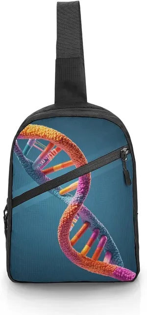 Sling Bag for Women Men DNA Chain Photo Crossbody Bag Casual Daypack Backpack Shoulder Chest Bag Fashion Waist Pack Water Resistant Fanny Pack Crossbody Shoulder Bag