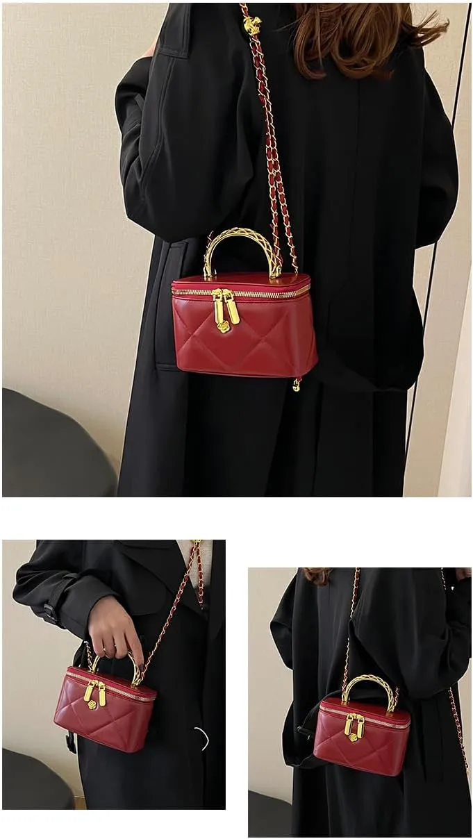 Small Quilted Square Box Bag For Women Designer Crossbody Pouch Purse Shoulder Bag Women's Casual Plaid Handbag