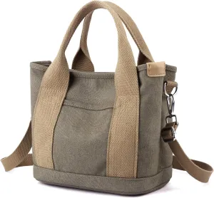 Small Tote Bag with Zipper Tote Bag for Women Canvas Crossbody Bag Shoulder Bag Satchel Hobo Bag Messenger Bag 2025