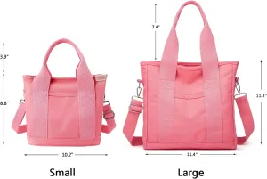 Small Tote Bag with Zipper Tote Bag for Women Canvas Crossbody Bag Shoulder Bag Satchel Hobo Bag Messenger Bag 2025