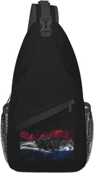 Smoke Flag Of Missouri Crossbody Bags For Women Men Chest Backpack Gym Shoulder Bag Travel Outdoor Sports Casual Crossbody Bags