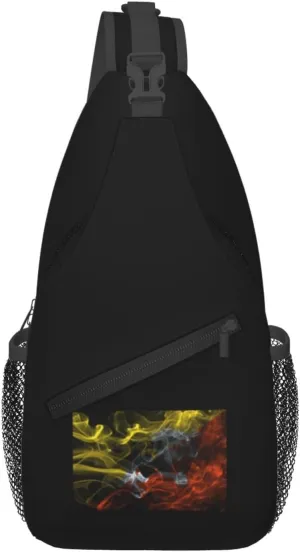Smoke Style Flag Of Bhutan Crossbody Bags For Women Men Chest Backpack Gym Shoulder Bag Travel Outdoor Sports Casual Crossbody Bags