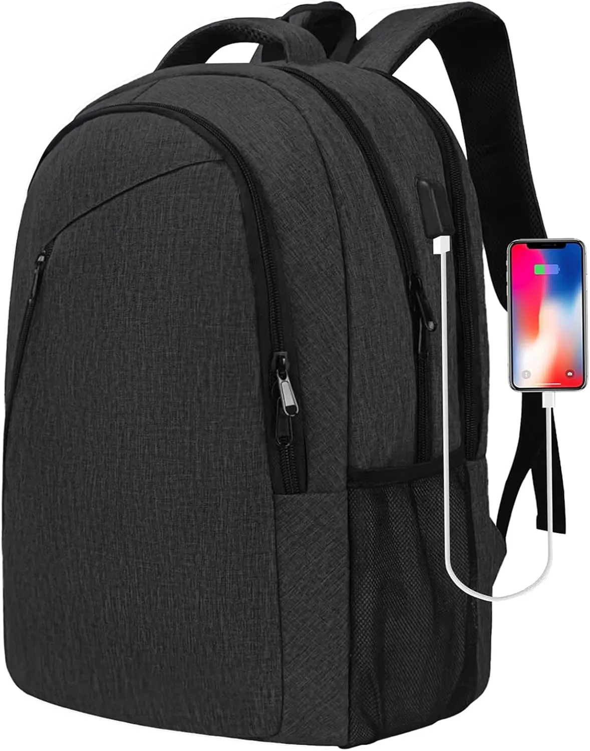 SMONT Laptop Backpack for Men, 17" Mens Business Computer Office Tech Commuter Work Bookbag with USB Charging Port Anti Theft Water Resistant Dark Grey