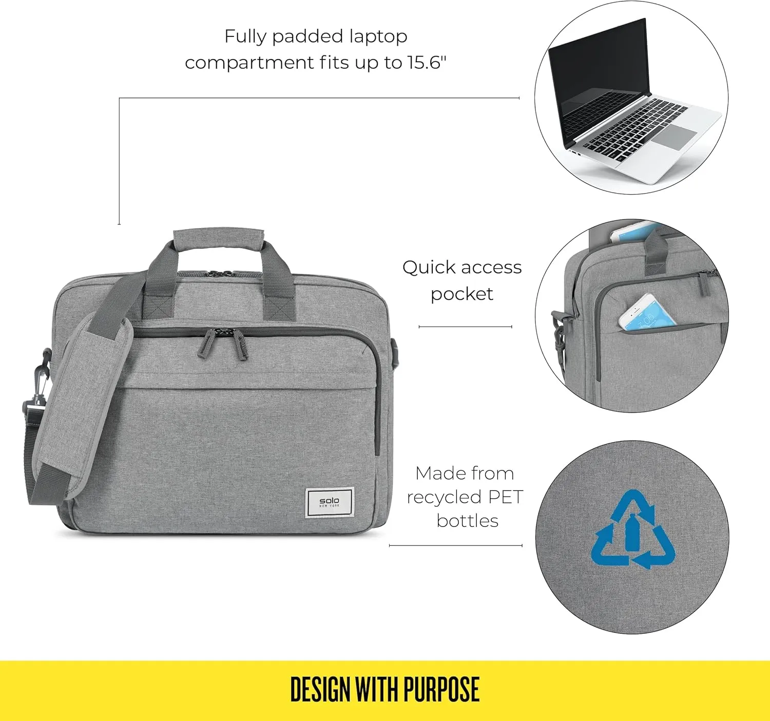Solo Re:New 15.6 Inch Laptop Briefcase