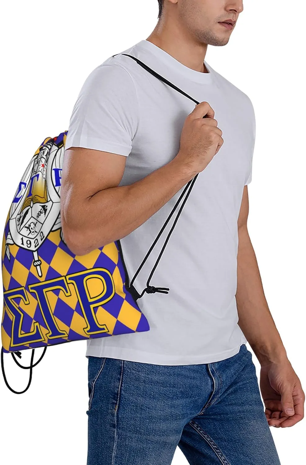 Sorority Multifunctional Drawstring Bags Backpack Large Sport Gym Travel School Backpack for Men Women Hiking Daypack, Style-2