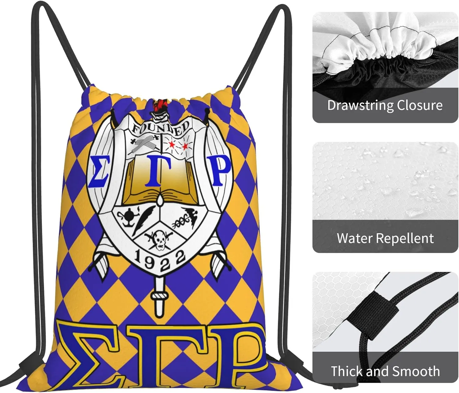Sorority Multifunctional Drawstring Bags Backpack Large Sport Gym Travel School Backpack for Men Women Hiking Daypack, Style-2