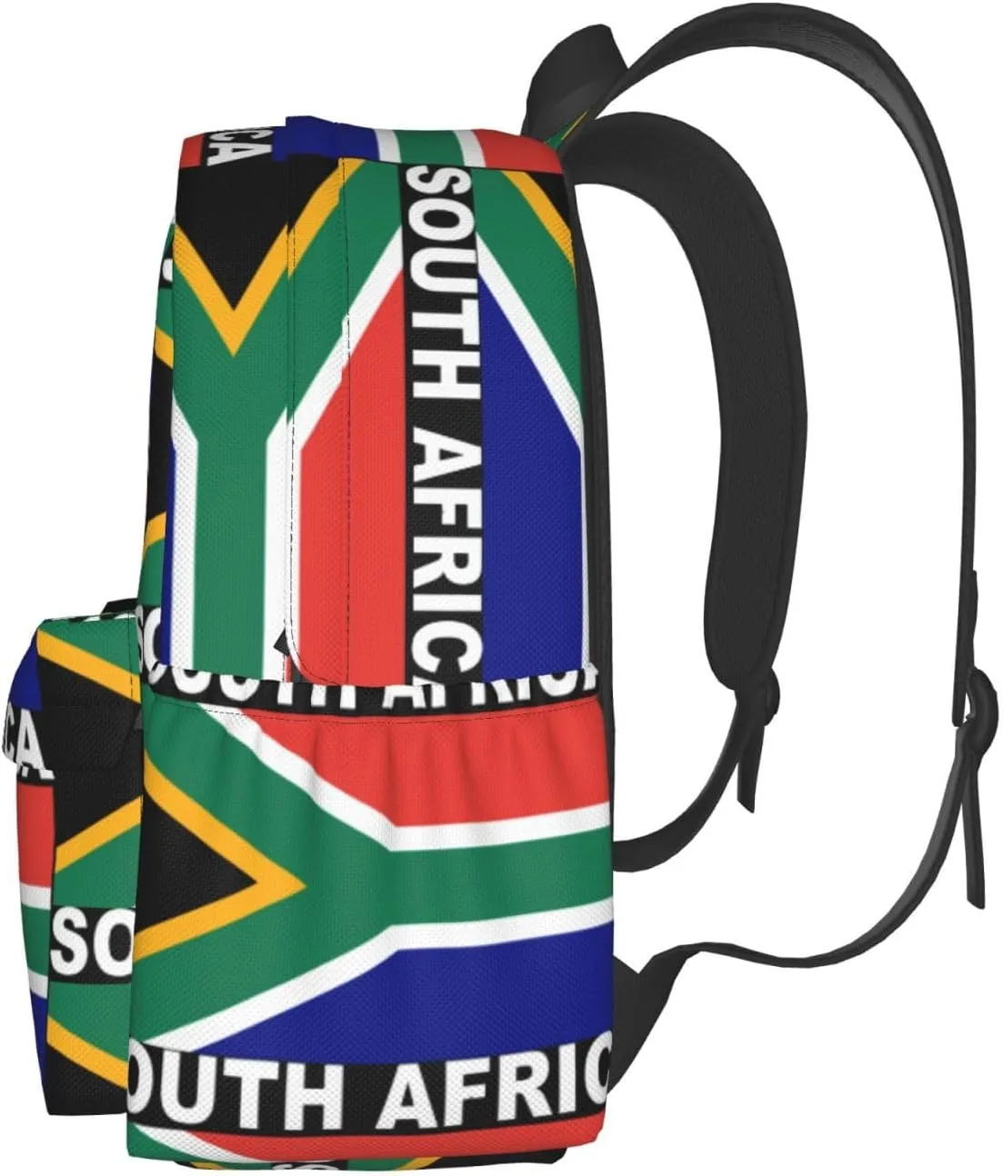 South Africa Flag Casual Backpack Large Capacity Travel Backpacks Laptop Daypack Commuter Rucksack Adjustable Strap Sports Bags for Hiking Biking