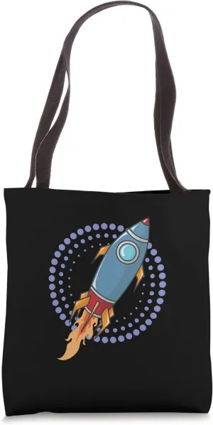 Space Rocket Space Ship Comic Missile Tote Bag