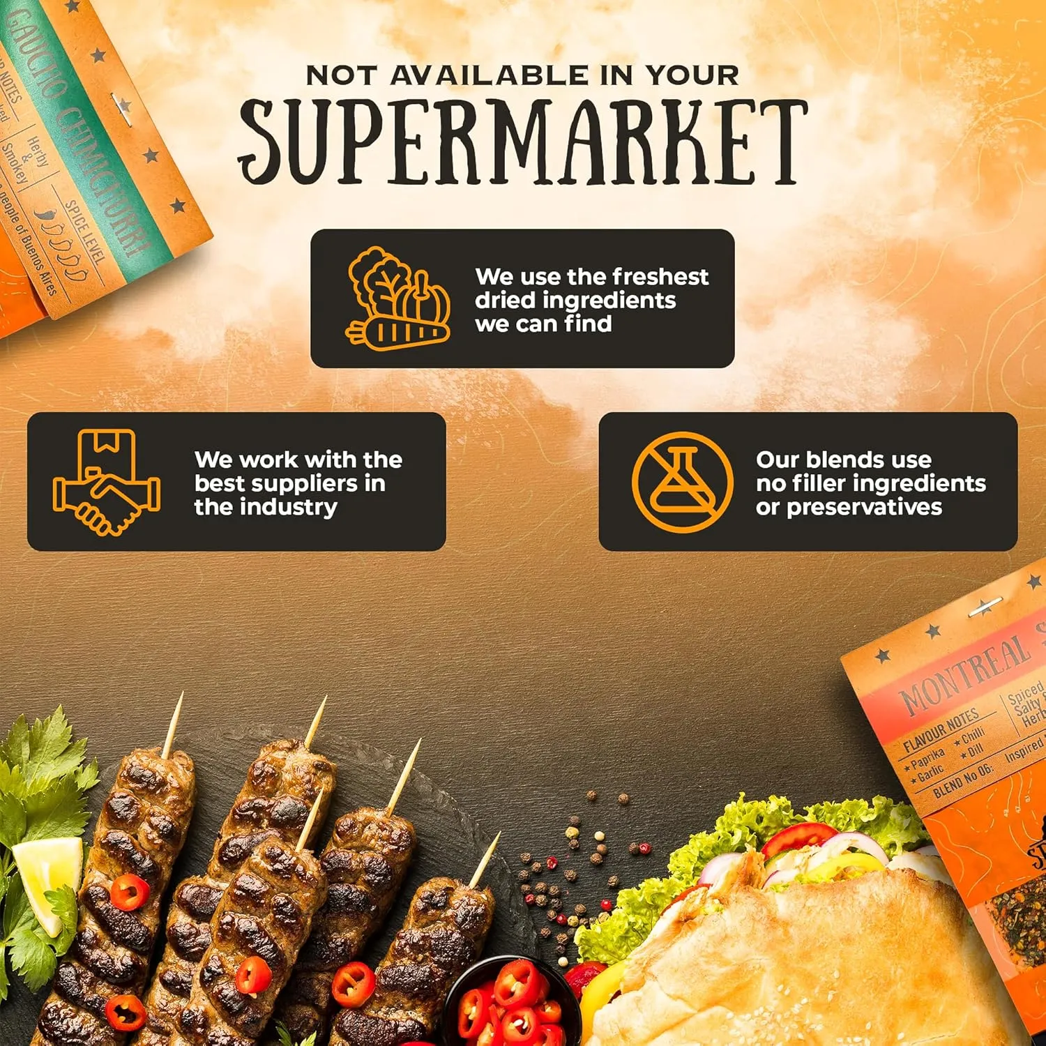 Spice Cartel's Asian Street Food Collection of Artisanal Herb & Spice Blends from Across Asia. Hand Made Grilling Gifts For Dad From The UK. 4 * 35g Resealable Pouches.