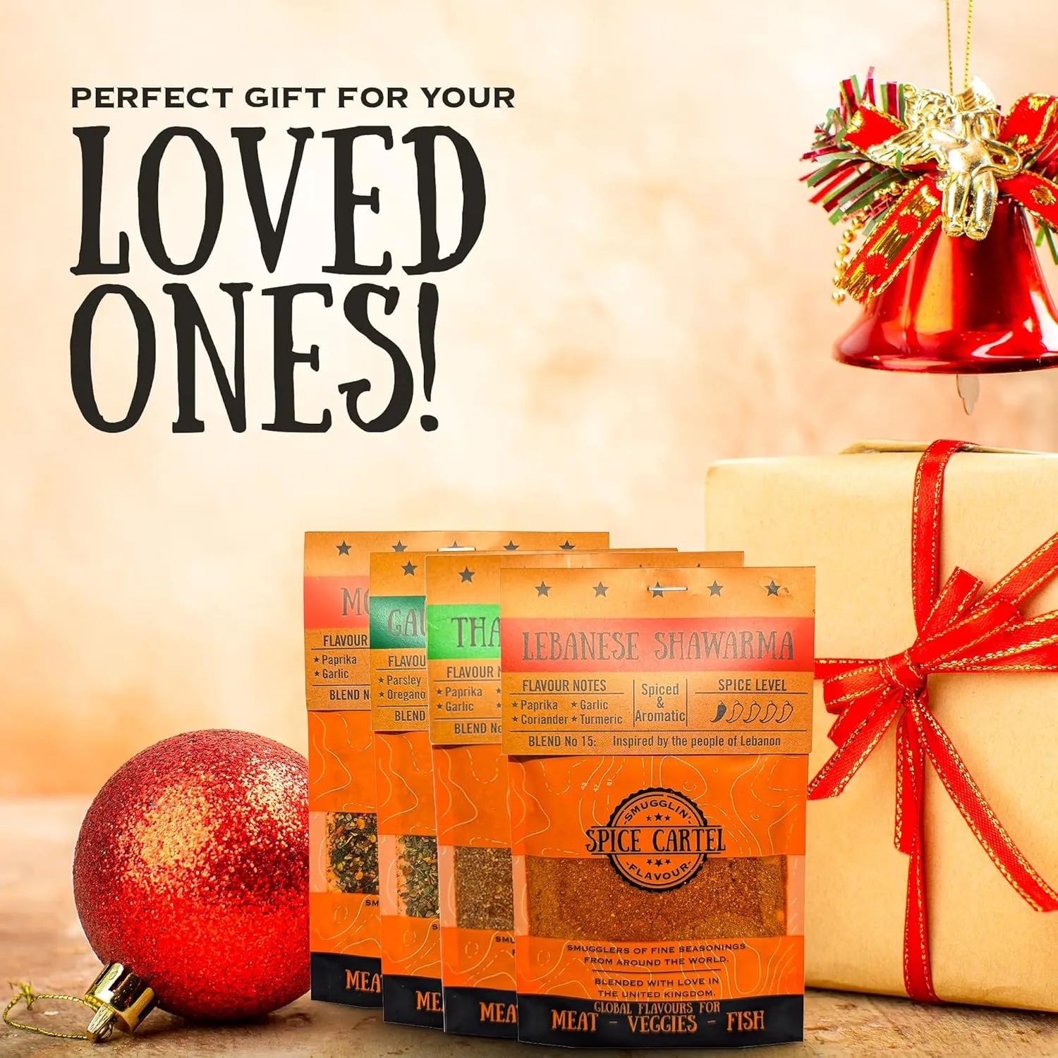 Spice Cartel's Asian Street Food Collection of Artisanal Herb & Spice Blends from Across Asia. Hand Made Grilling Gifts For Dad From The UK. 4 * 35g Resealable Pouches.