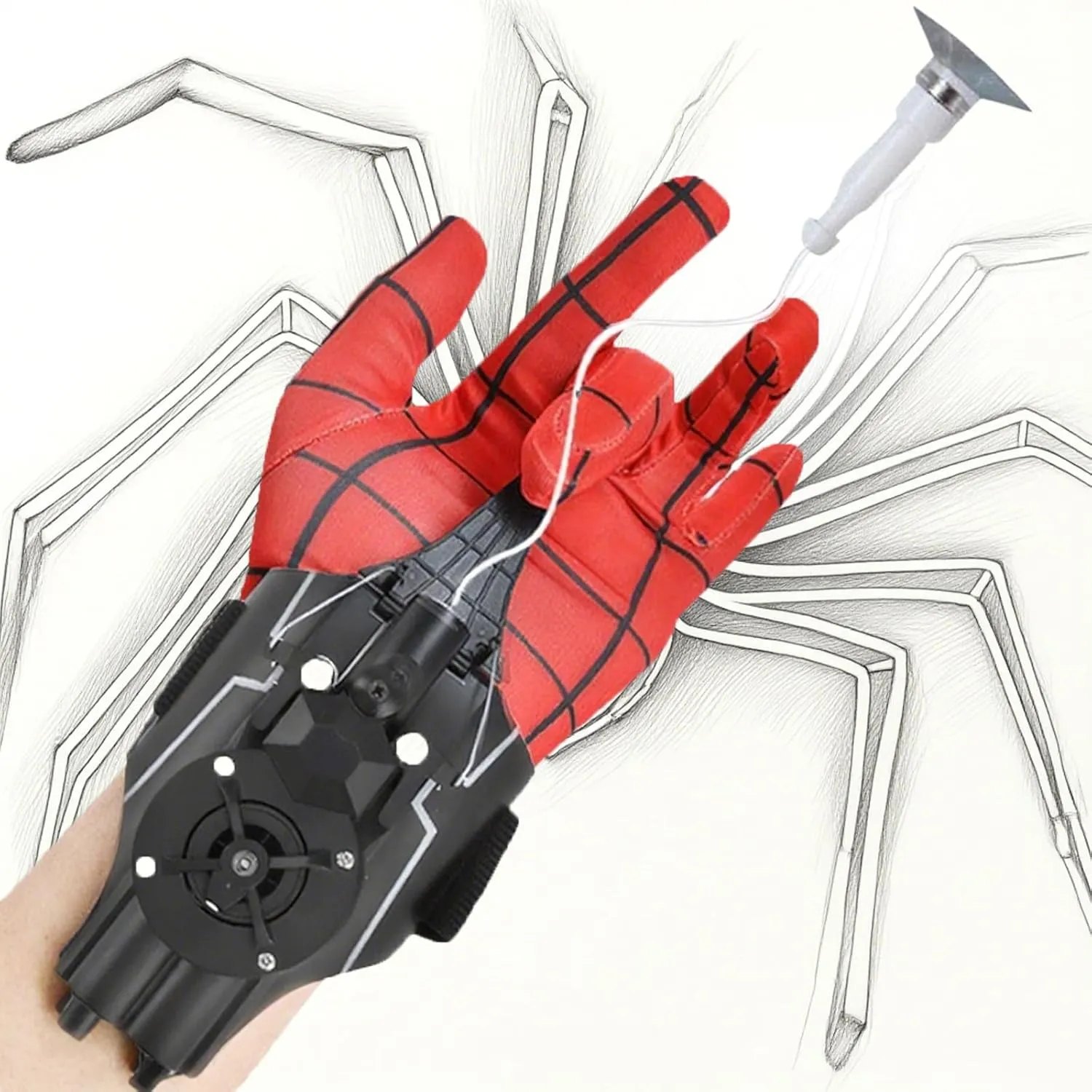 Spider Web Shooters String Shooters and Dart Launcher Toy Spider Silk Launcher Wrist Toy for Kids，Spider Gloves with Web-Shooters Superhero Role-Play