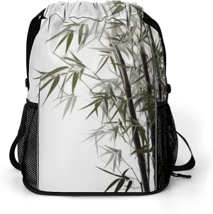 Sports Belt Pocket, Asian Bamboo Print Dry And Wet Separation Bag All-purpose Gym Bag Sports And Fitness Bag Stylish Sports Bag