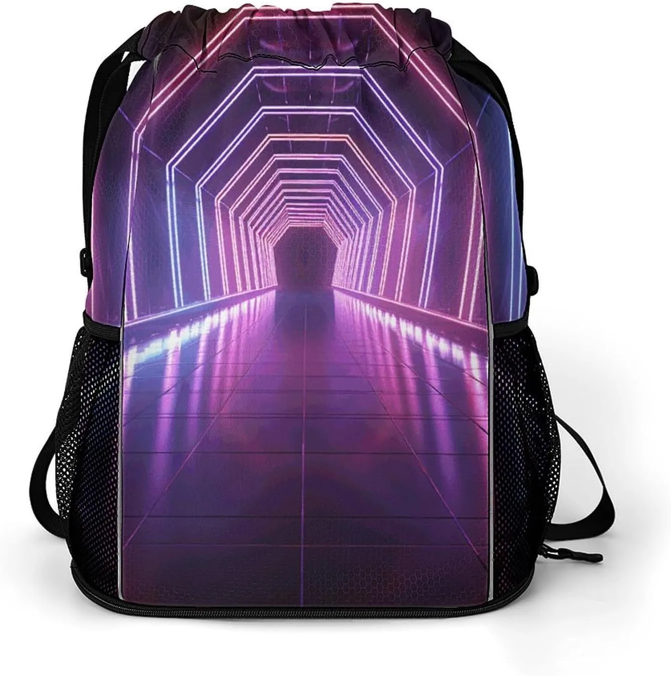 Sports Belt Pocket (dry And Wet Separation), Neon Lights Tunnel Print Gym Bag Durable And Convenient for Travel,gym,work, 45.5x41.5x36cm
