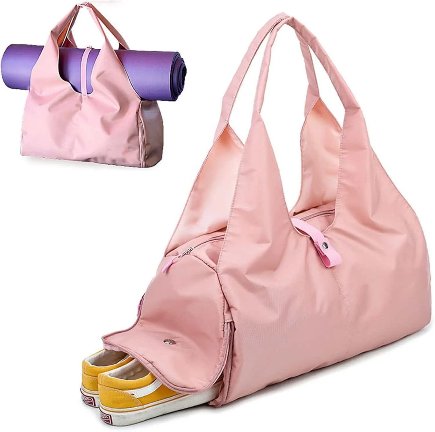 Sports Duffel Bags Scione Yoga Mat Bag Gym Fitness Bags for Women Men Training Sac De Sport Travel Gymtas Nylon Outdoor Sports Tas Sporttas(Sweet Pink)