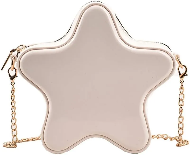 Star Shaped Crossbody Bag Cute Girls Star Shoulder Messenger Purse Kawaii Evening Clutch Bag with Chain Strap