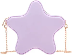 Star Shaped Crossbody Bag Cute Girls Star Shoulder Messenger Purse Kawaii Evening Clutch Bag with Chain Strap