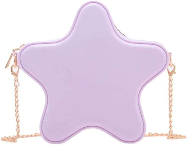 Star Shaped Crossbody Bag Cute Girls Star Shoulder Messenger Purse Kawaii Evening Clutch Bag with Chain Strap