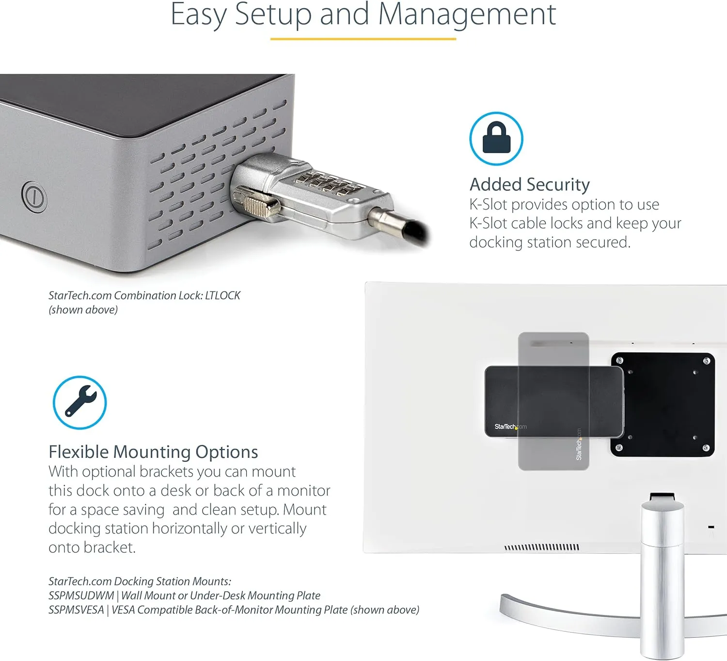 StarTech.com USB C Dock - 4K 60Hz Quad Monitor DisplayPort & HDMI - Universal USB-C Docking Station with 100W Power Delivery - USB Hub with 1x USB Type-C & 3X USB-A, Ethernet, Audio (DK31C4DPPD)
