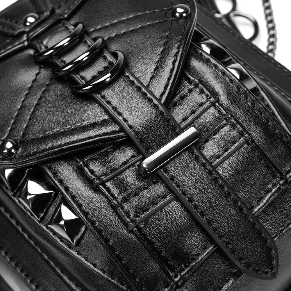 Steampunk Crossbody Shoulder Bag Messenger Gothic Waist Fanny Pack Chain Drop Leg Hip Holster Belt Purse Pouch