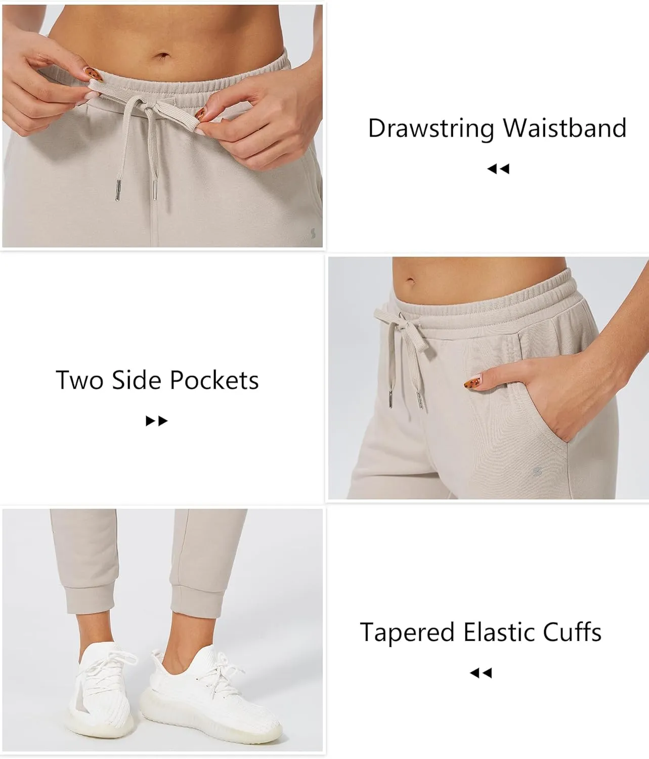 Stelle Womens High Waist Drawstring Jogger Athletic Lounge Sweatpants with Pockets