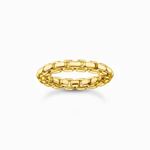 Sterling Silver Gold Plated Box Chain Ring TR2502-413-39