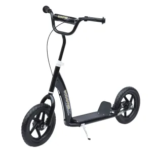 Street Cruiser: Kids Scooter Street Bike with 12" Tire for Ages 5 , Ride-On Toy, Black Finish