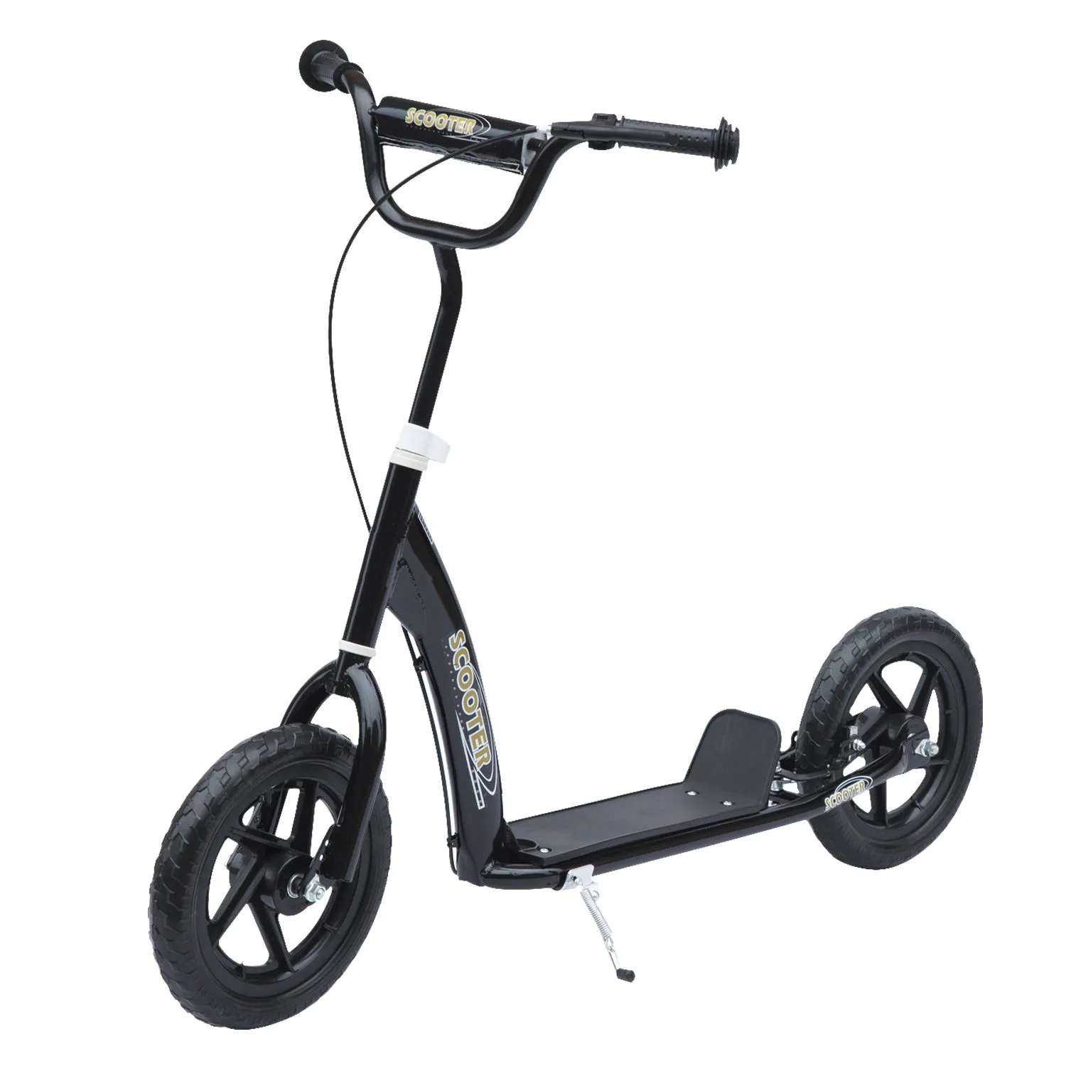 Street Cruiser: Kids Scooter Street Bike with 12" Tire for Ages 5 , Ride-On Toy, Black Finish