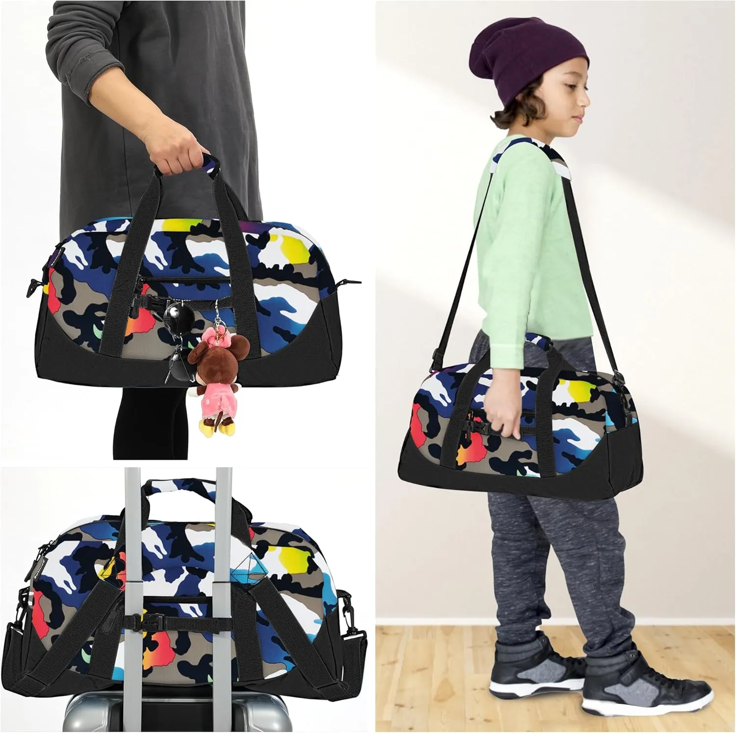 Stumdo Kids Overnighter Duffel Bags for kids, Carry-On Size & Ideal for School Practice or Overnight Travel Weekender Tote for Travel Gym Sport bag for Boys & Girls (11mchua)