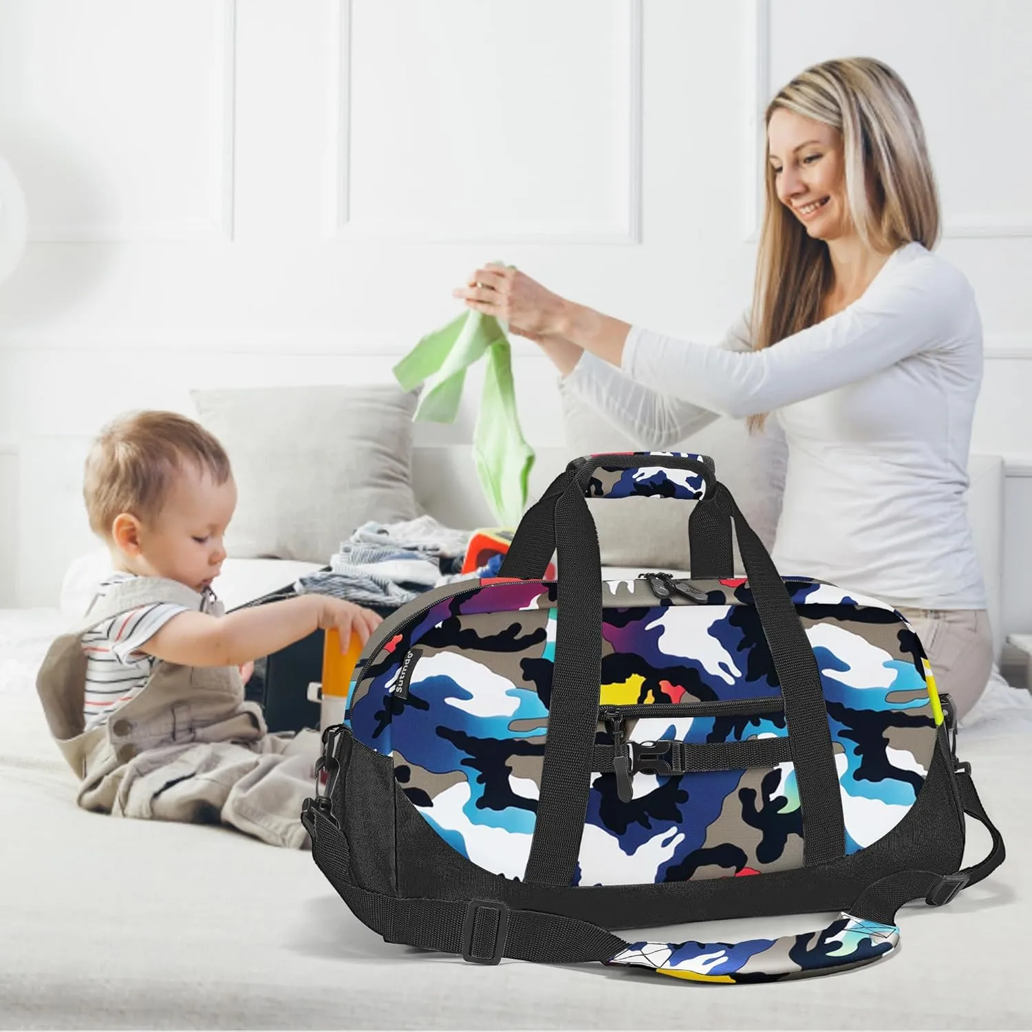 Stumdo Kids Overnighter Duffel Bags for kids, Carry-On Size & Ideal for School Practice or Overnight Travel Weekender Tote for Travel Gym Sport bag for Boys & Girls (11mchua)