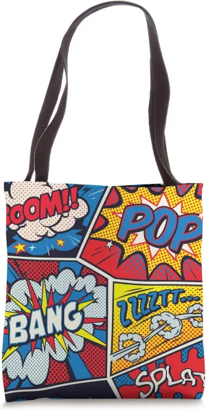 Super Hero Comic Book Pop Art Tote Bag