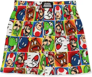 Super Mario Brothers Men's Button Fly Boxer Lounge Shorts