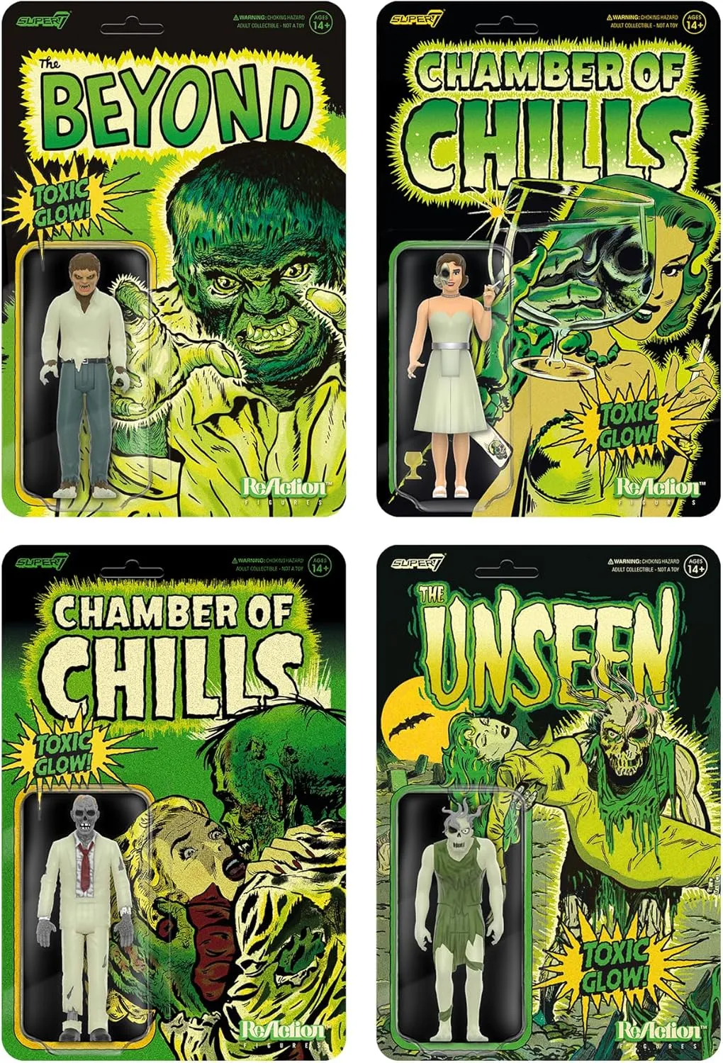 Super7 Pre-Code Horror Chamber of Chills Heartless Zombie (Glow in The Dark) - 3.75" Pre-Code Horror Action Figure Comics Collectibles and Retro Toys