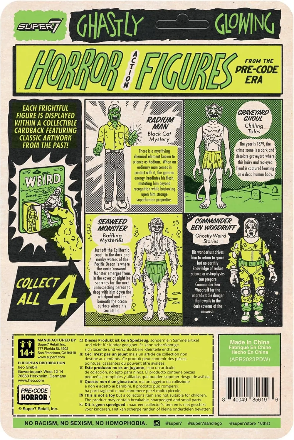 Super7 Pre-Code Horror Chilling Tales Graveyard Ghoul (Glow in The Dark) - 3.75" Pre-Code Horror Action Figure