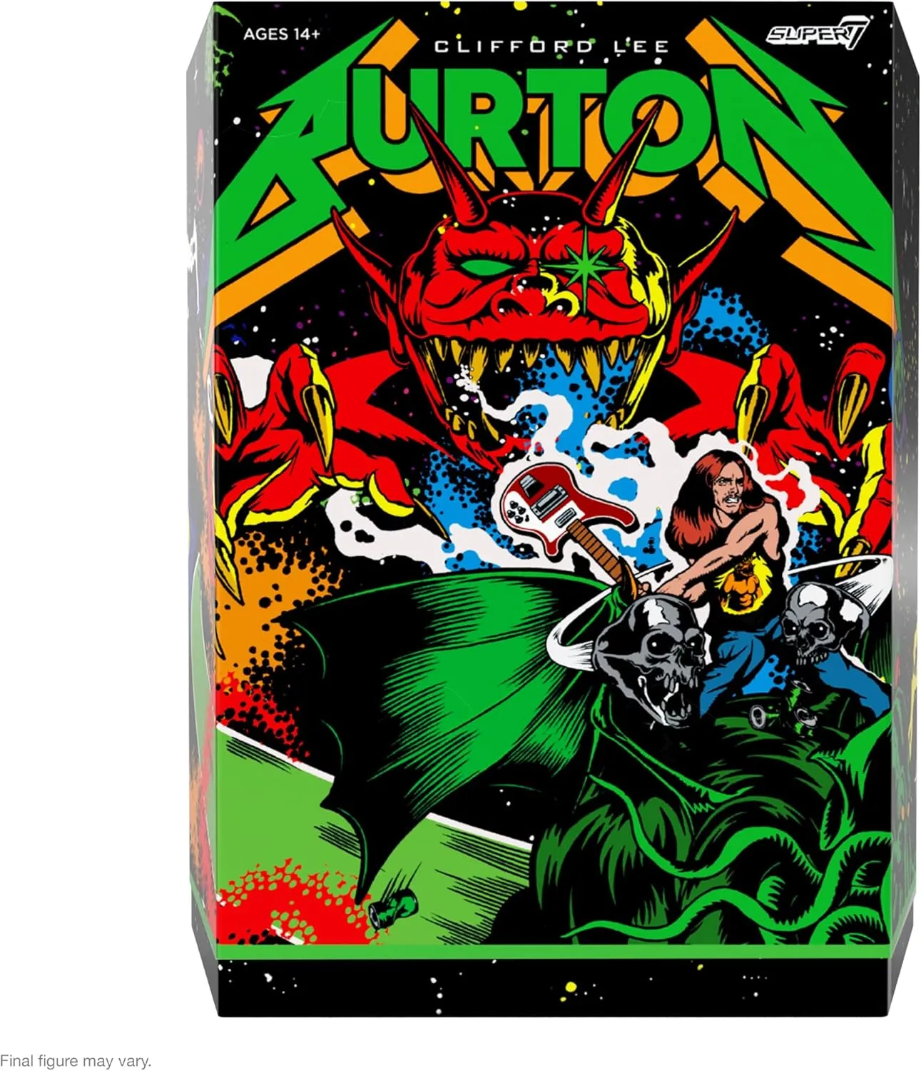 Super7 ULTIMATES! Cliff Burton (Superhero Poster) - 7" Action Figure with Accessories Heavy Metal Collectibles and Retro Toys