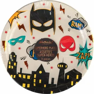 Superhero Plates, Small, 7" (8 pcs)