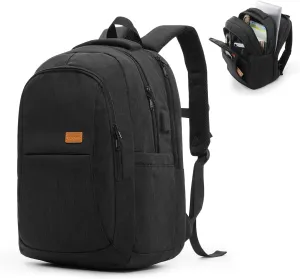 suradar Business Laptop Backpack for Men,15.6 Inch Travel Laptops Bag Rucksack with USB Charging Port Water Resistant Casual Daypack for Work Office College Computer Bag Women Backpack Black