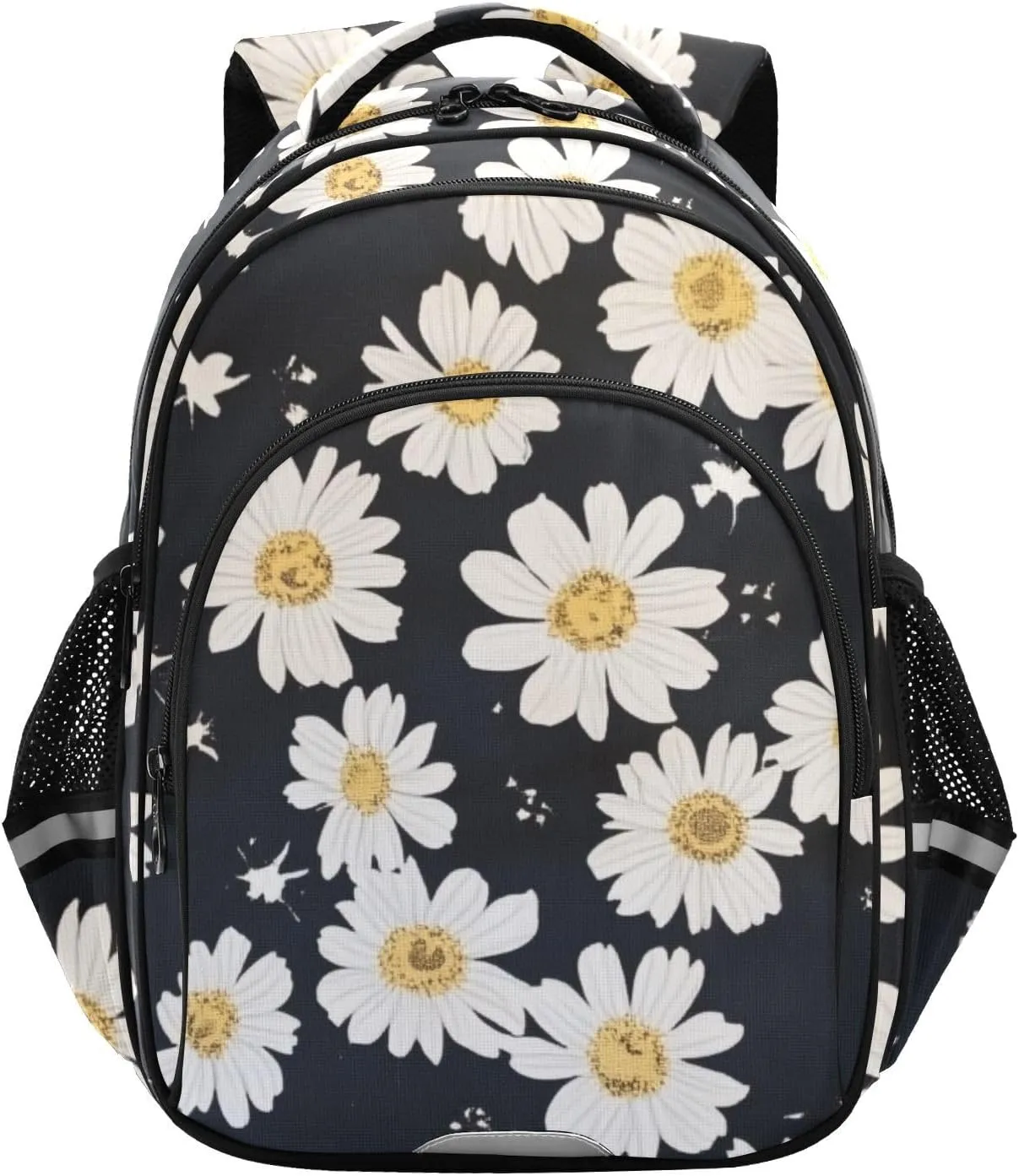 susiyo Little Daisy Print Double shoulders Backpack, zipper backpack, With compartments, Double side bag, for school