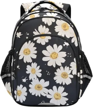 susiyo Little Daisy Print Double shoulders Backpack, zipper backpack, With compartments, Double side bag, for school