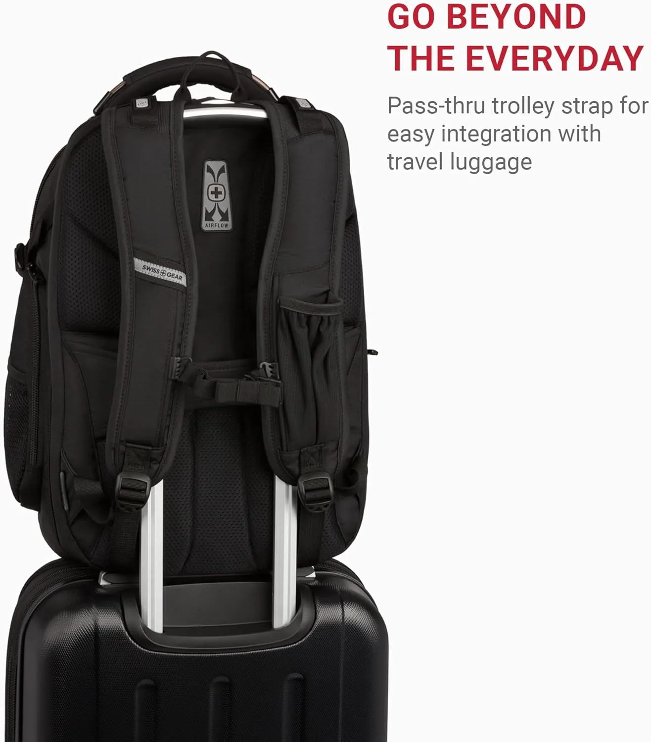 SwissGear Travel Tech Elite Laptop Backpack – Fits Laptops up to 16” – ScanSmart TSA-Friendly Backpack with USB Port, Shoe Compartment & Organizer Pockets – Black