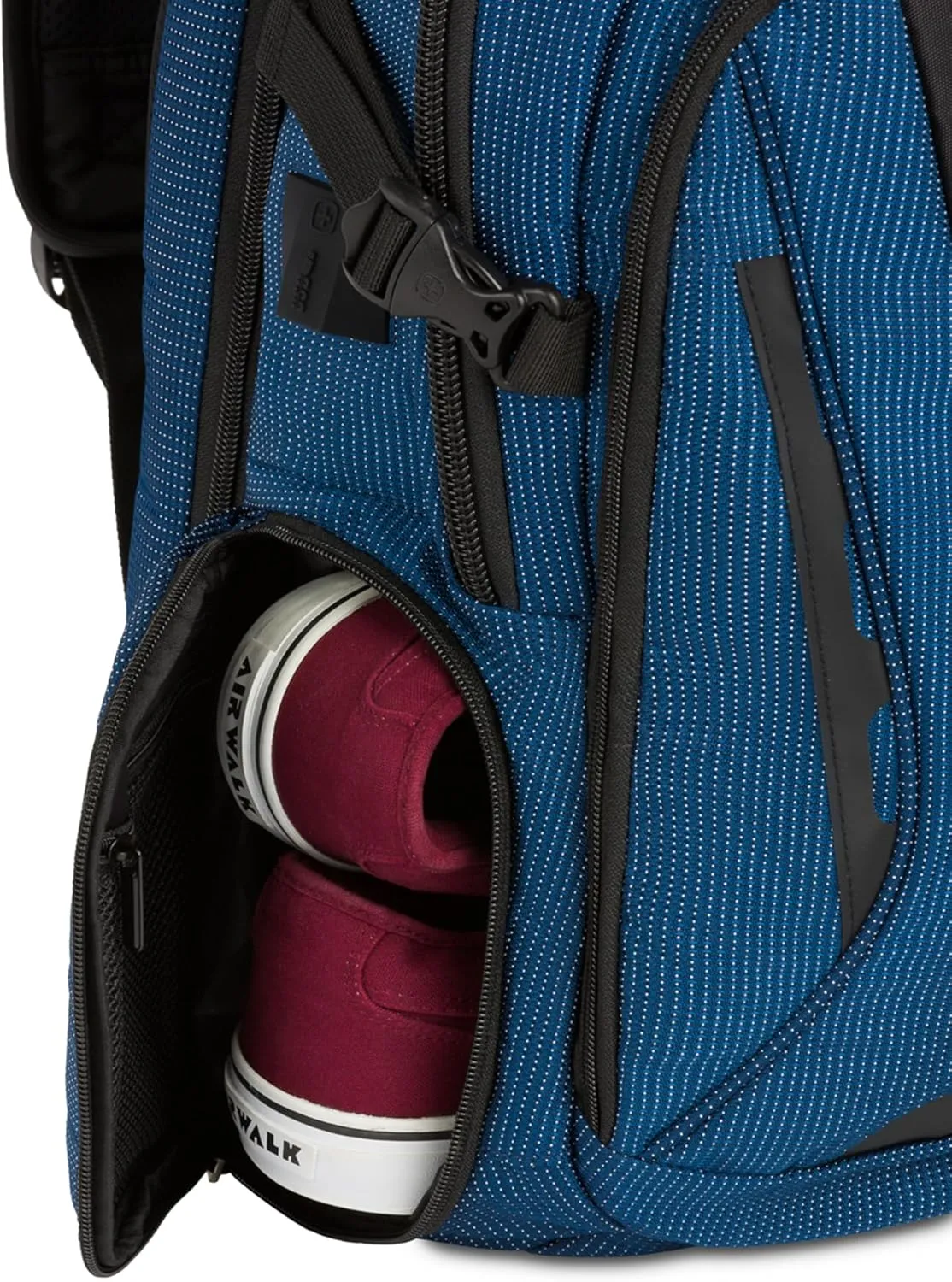 SwissGear Travel Tech Elite Laptop Backpack – Fits Laptops up to 16” – ScanSmart TSA-Friendly Backpack with USB Port, Shoe Compartment & Organizer Pockets – Blue/Black