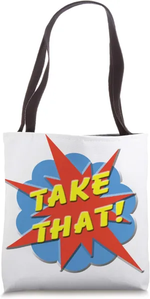 Take That Comic Book Character Cloud Shouting Lightning Bolt Tote Bag