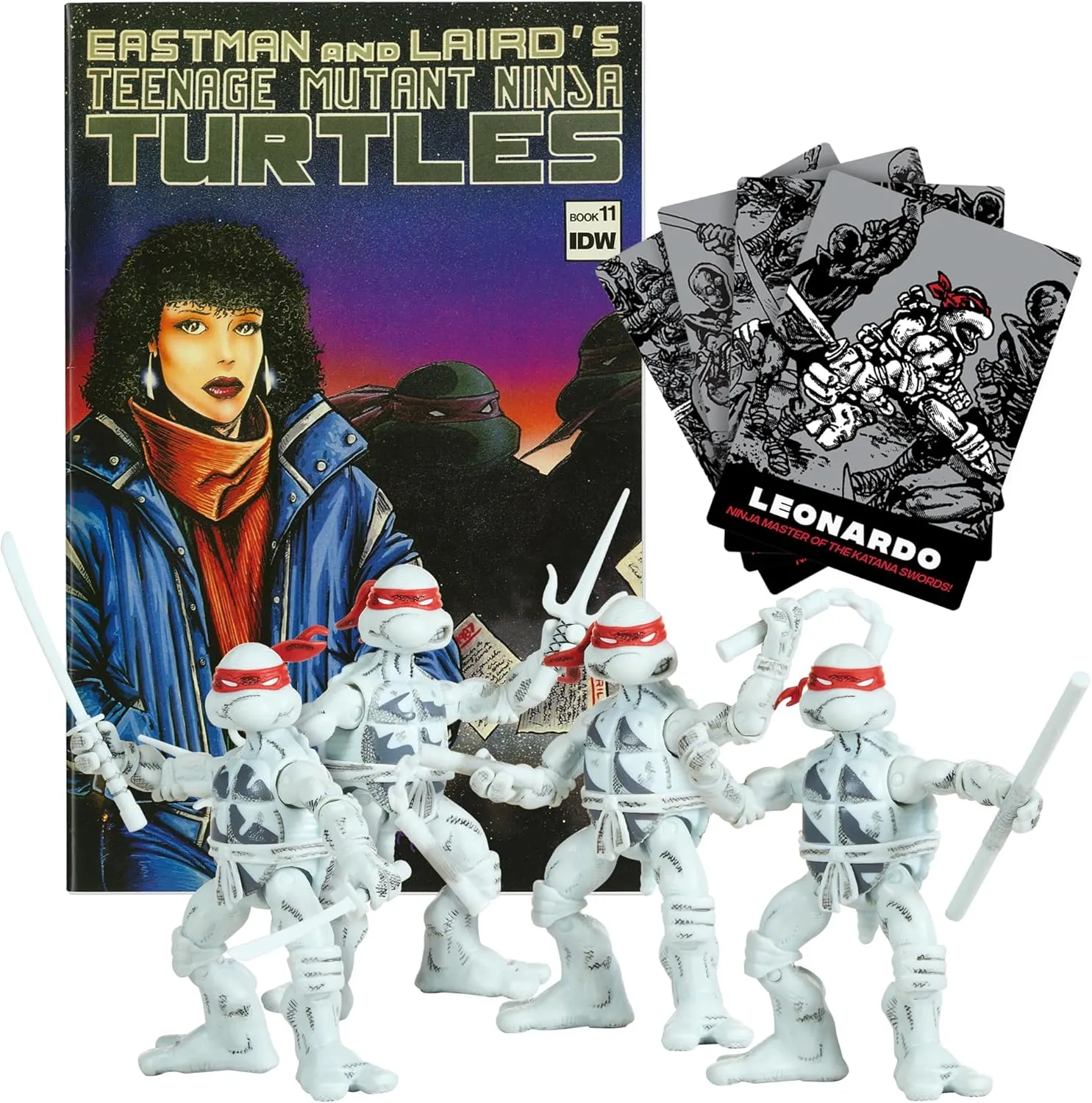 Teenage Mutant Ninja Turtles: Black and White Comic Book Figures with Comic Book by Playmates Toys