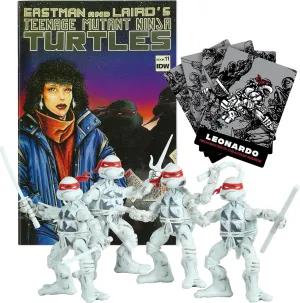 Teenage Mutant Ninja Turtles: Black and White Comic Book Figures with Comic Book by Playmates Toys