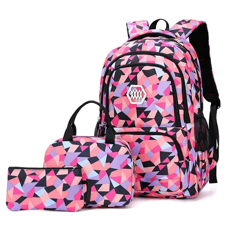 Teenagers School Bags for Girls Schoolbag Large Capacity Boys Printing School Backpack Set Rucksack Bag pack Kids Cute Book Bags