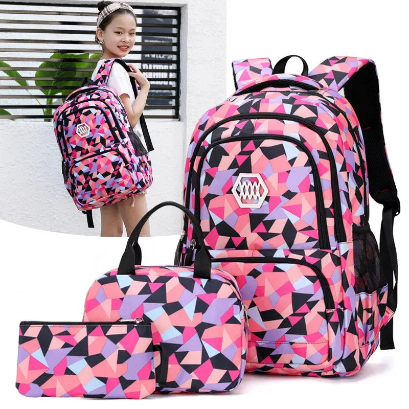 Teenagers School Bags for Girls Schoolbag Large Capacity Boys Printing School Backpack Set Rucksack Bag pack Kids Cute Book Bags