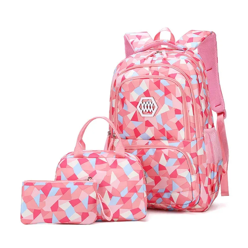 Teenagers School Bags for Girls Schoolbag Large Capacity Boys Printing School Backpack Set Rucksack Bag pack Kids Cute Book Bags