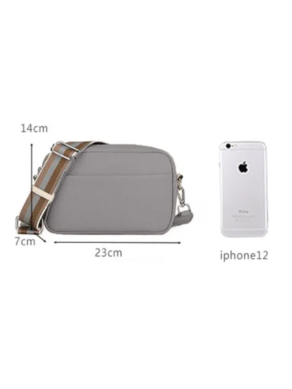 Textured Faux Leather Crossbody Messenger Bag