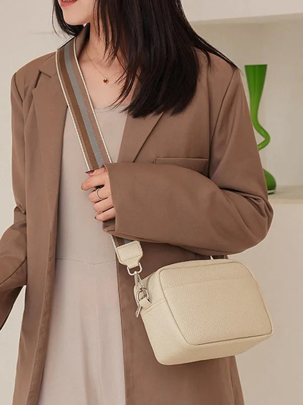 Textured Faux Leather Crossbody Messenger Bag