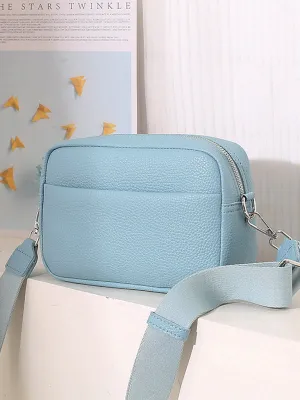 Textured Faux Leather Crossbody Messenger Bag