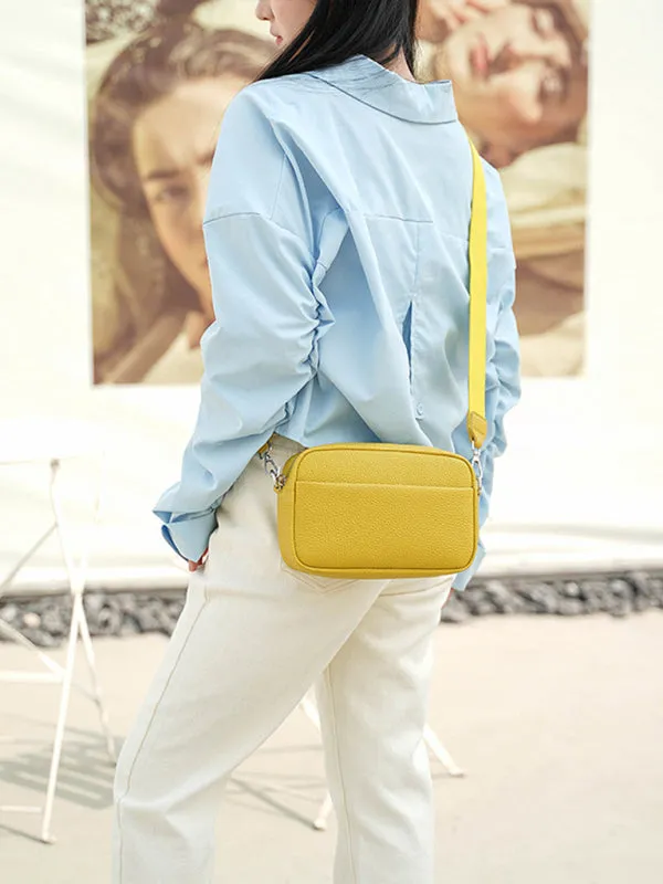 Textured Faux Leather Crossbody Messenger Bag
